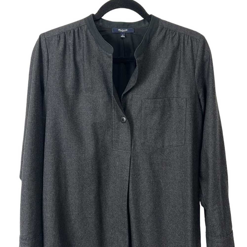 Madewell Flannel Latitude Shirtdress Charcoal Gre… - image 3