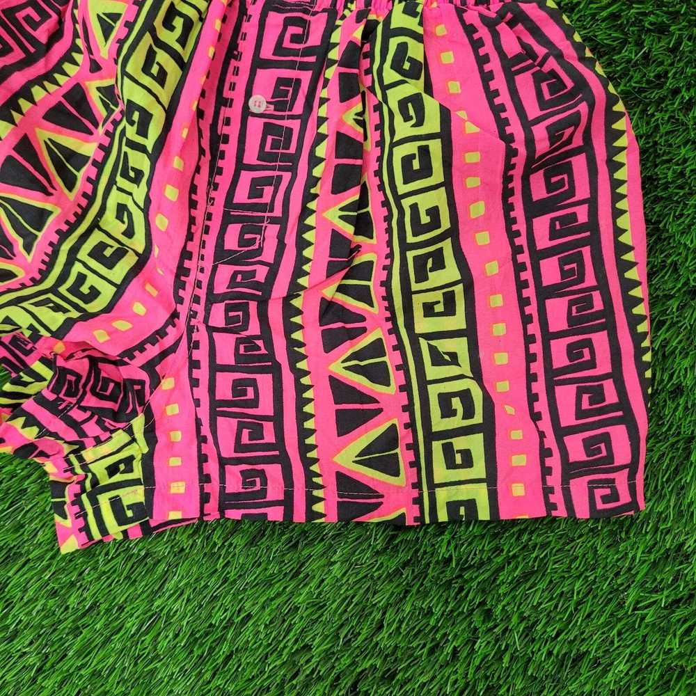 Vintage VTG 90s Colorful Abstract Sleepwear Short… - image 2