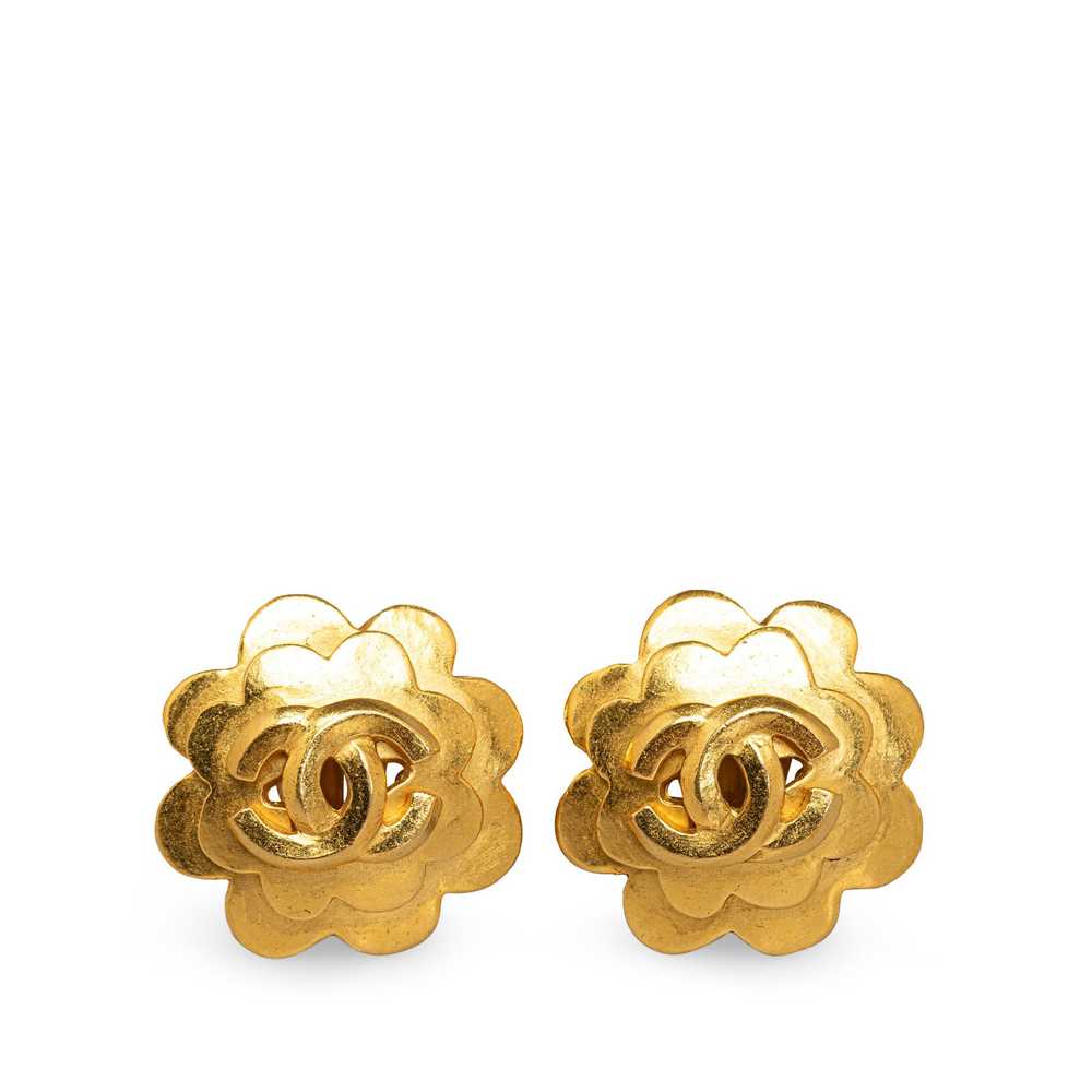 Chanel Chanel CC Flower Clip on Earrings - image 1