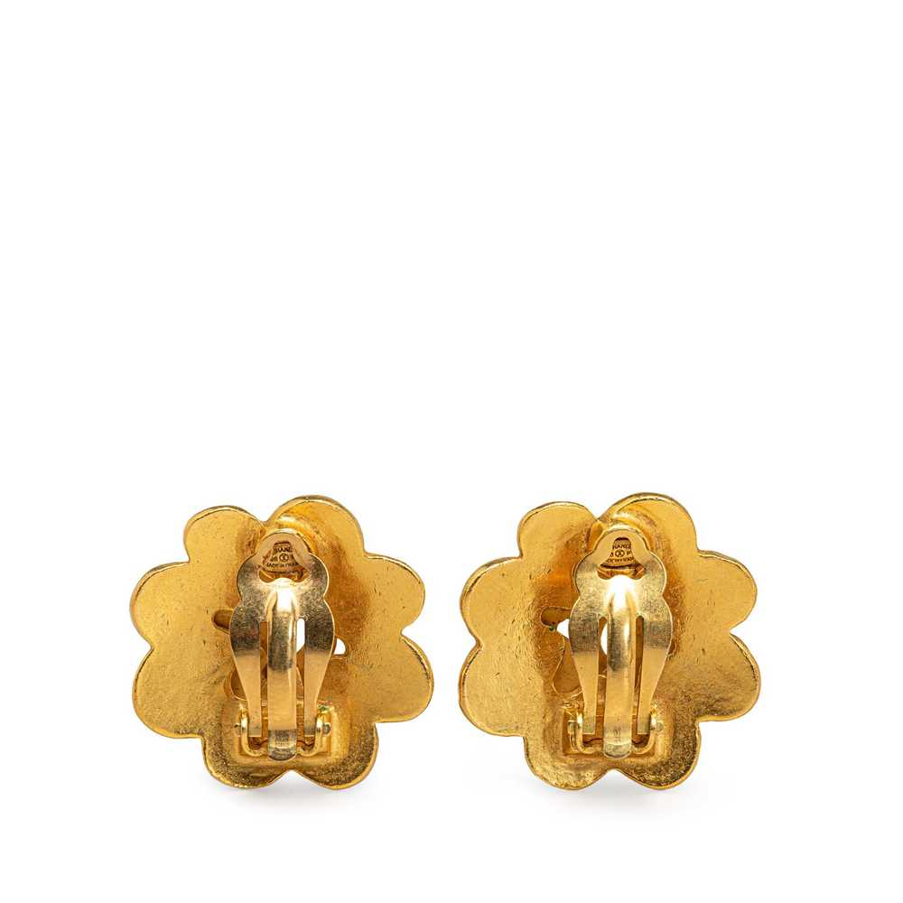 Chanel Chanel CC Flower Clip on Earrings - image 2