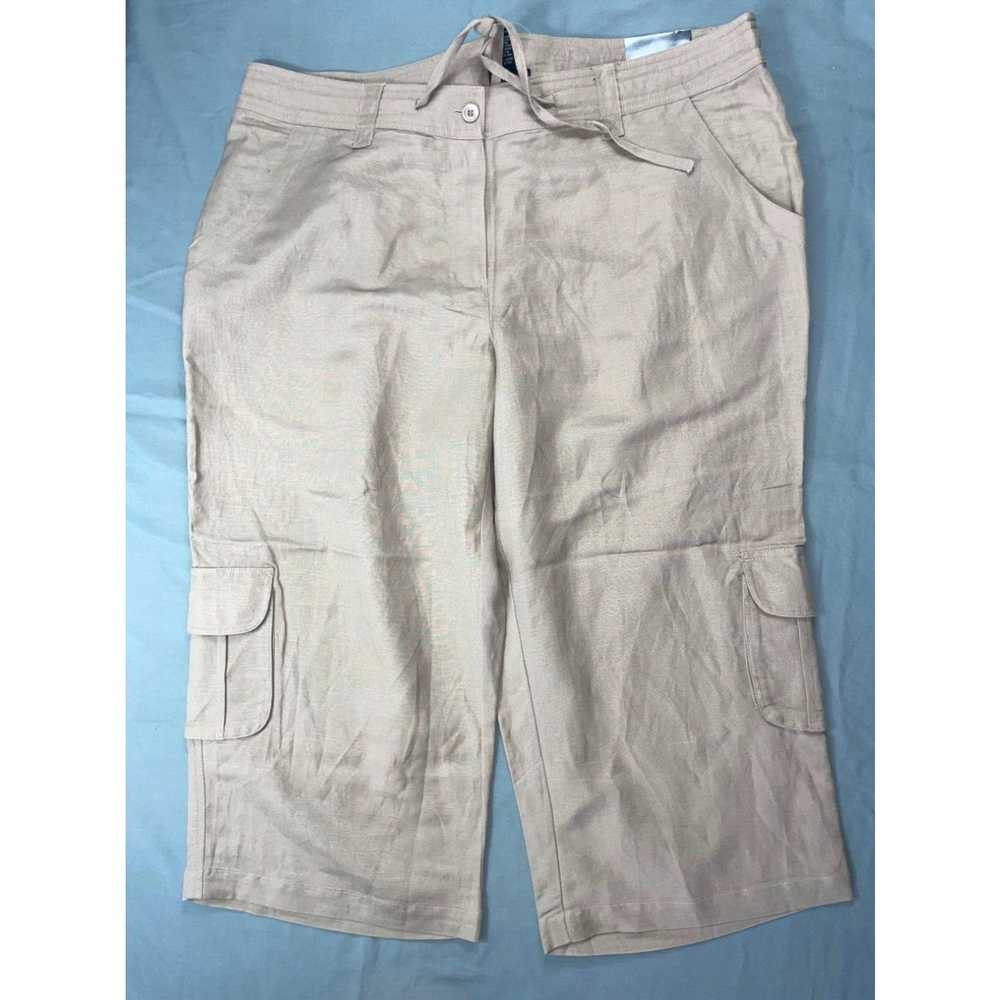Vintage Lane Bryant Crop Linen Blend Cargo Pants.… - image 1