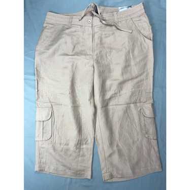 Vintage Lane Bryant Crop Linen Blend Cargo Pants.… - image 1