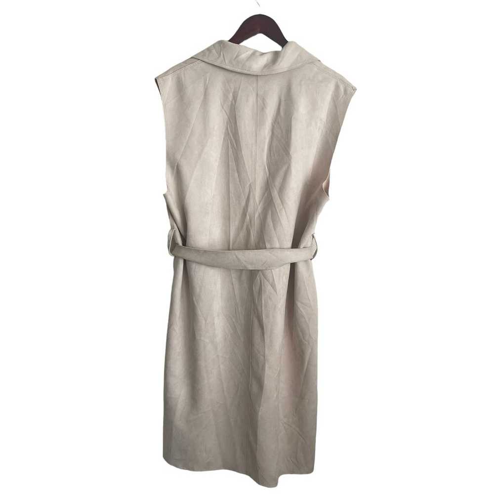 Zara Women Midi Dress Faux Suede Collar Sleeveles… - image 4