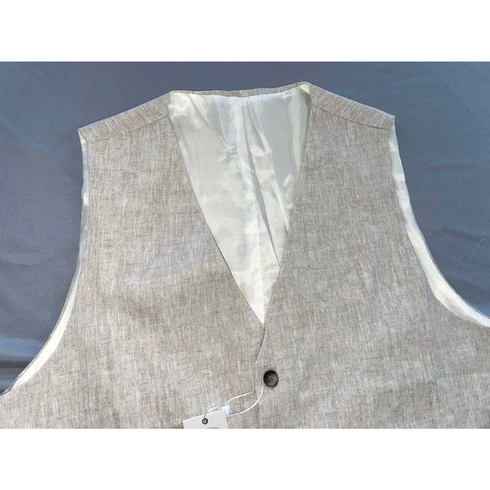 Vintage Modelcloth Monaco Lined 100% Linen Vest w… - image 2