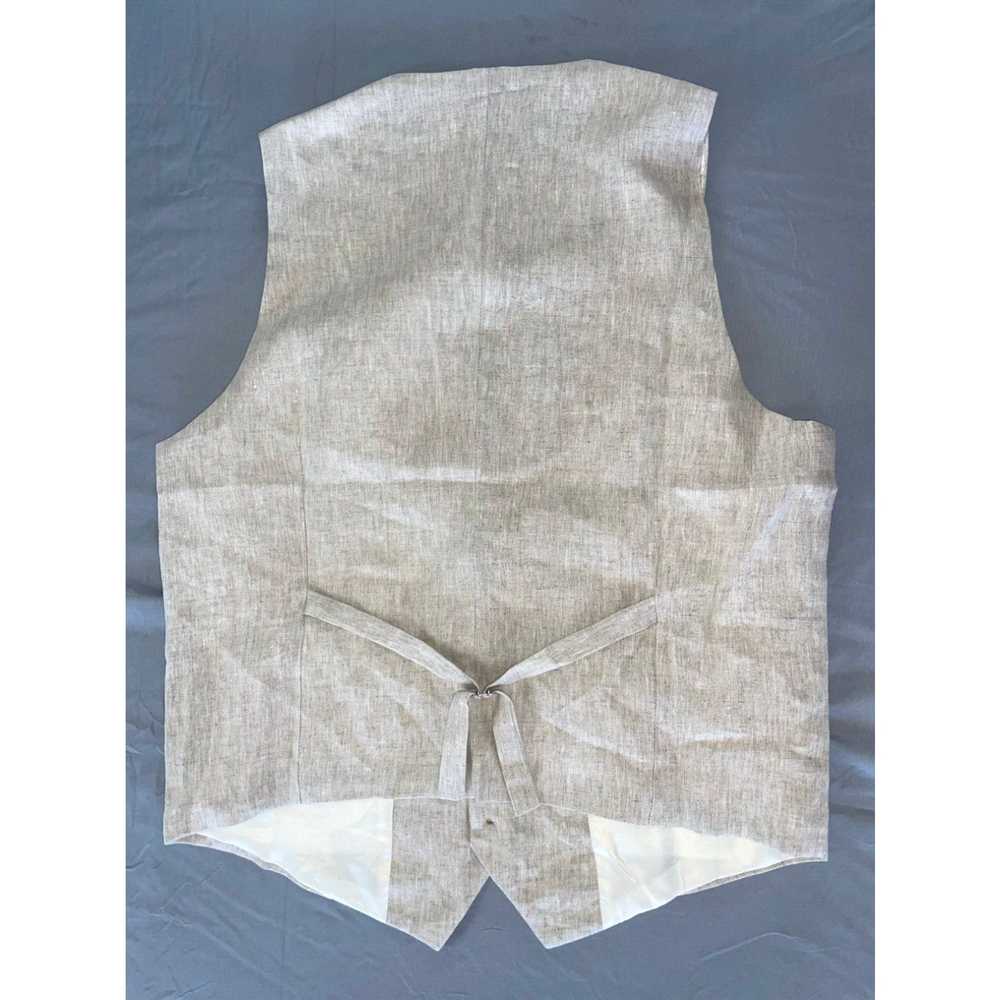 Vintage Modelcloth Monaco Lined 100% Linen Vest w… - image 3