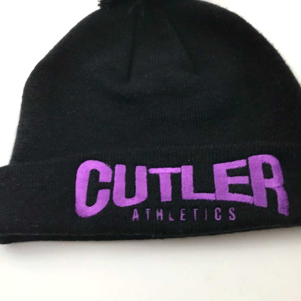 Vintage Cutler Athletics Beanie Hat Cap Black Pur… - image 3