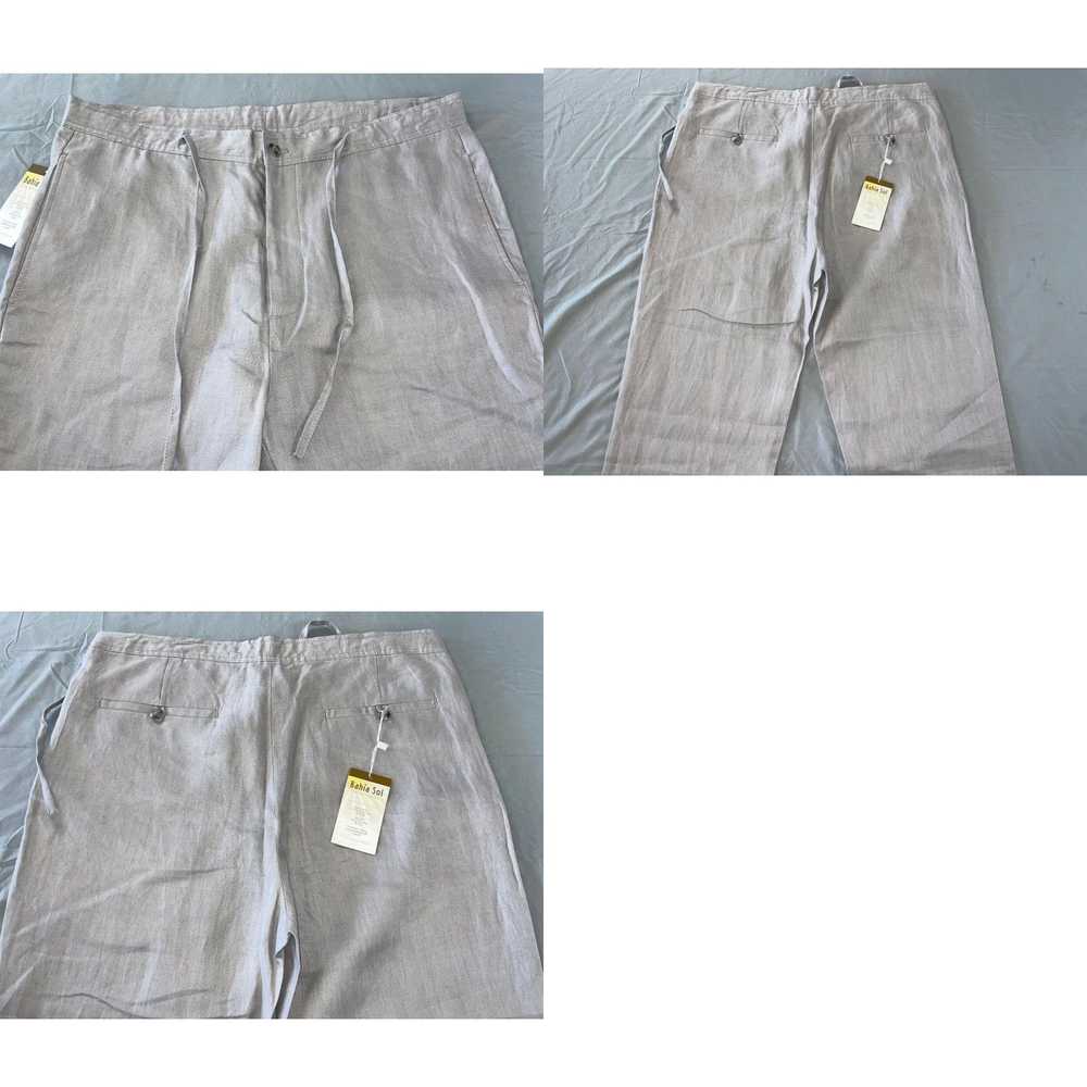 Vintage Bahia Sol Volos Flat Front Linen Pants w/… - image 4