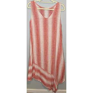 chalet et ceci dress Small Red Striped Sleeveless… - image 1