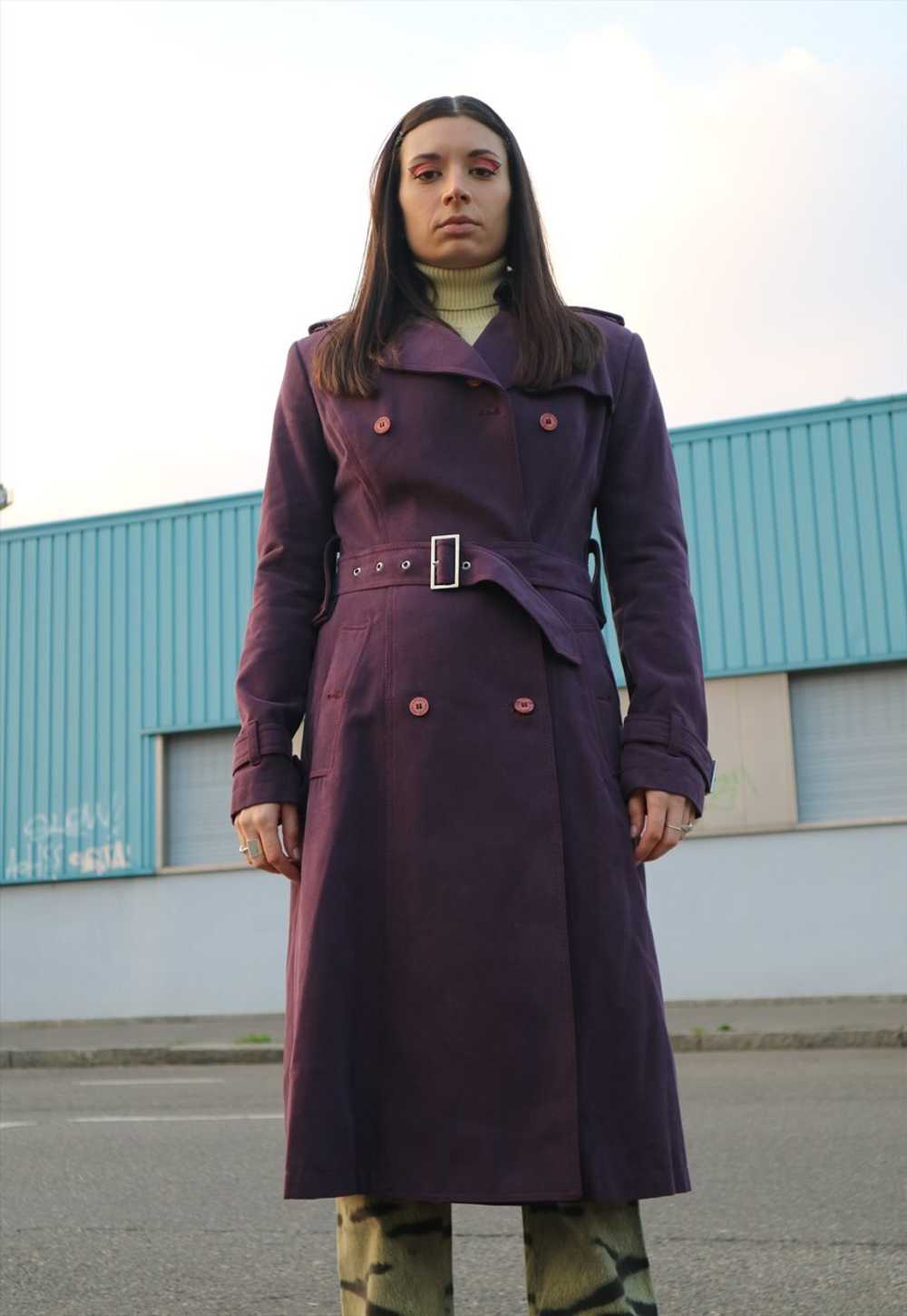 y2k Vintage rare nos Versace purple trench coat - image 1