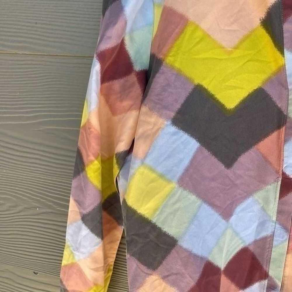 Kate Spade 100% silk geometric shape shirt dress - image 3