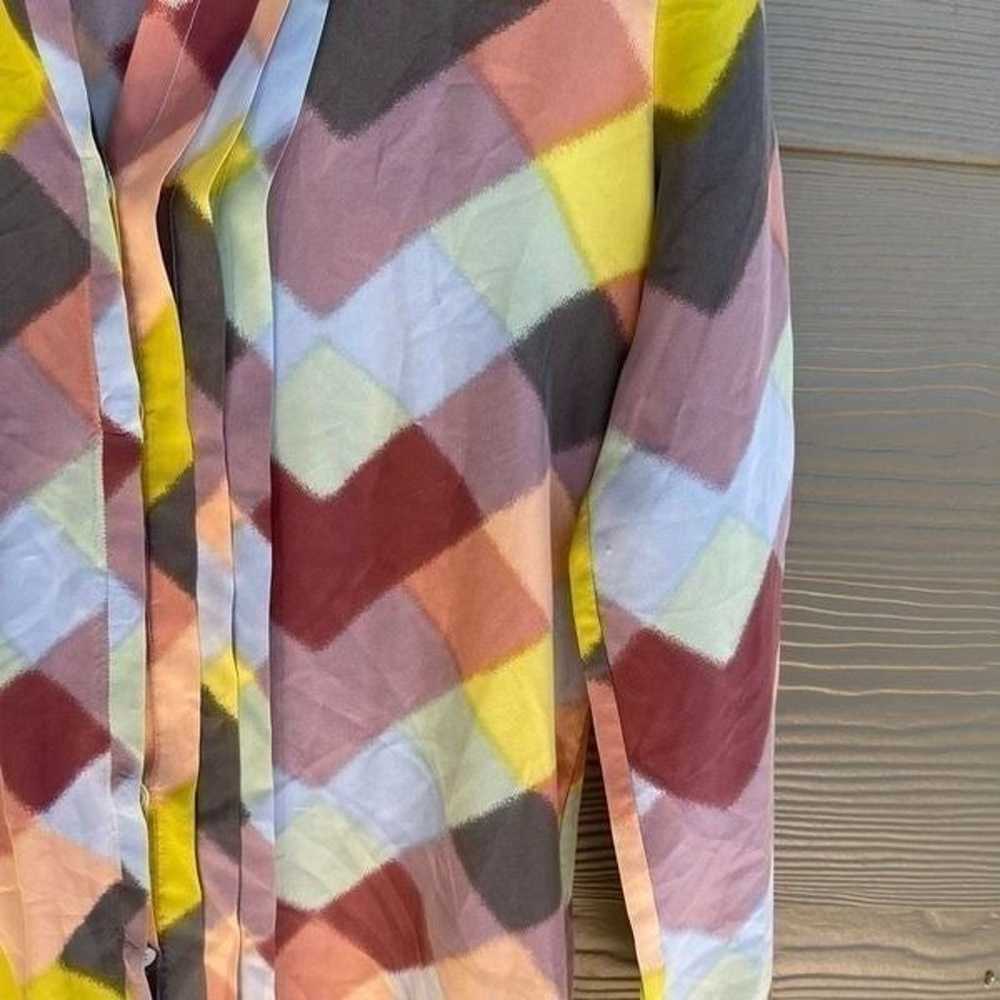 Kate Spade 100% silk geometric shape shirt dress - image 4