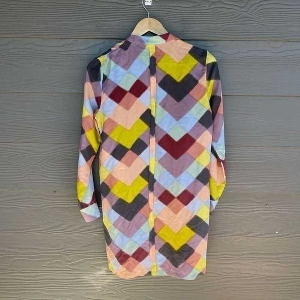 Kate Spade 100% silk geometric shape shirt dress - image 6
