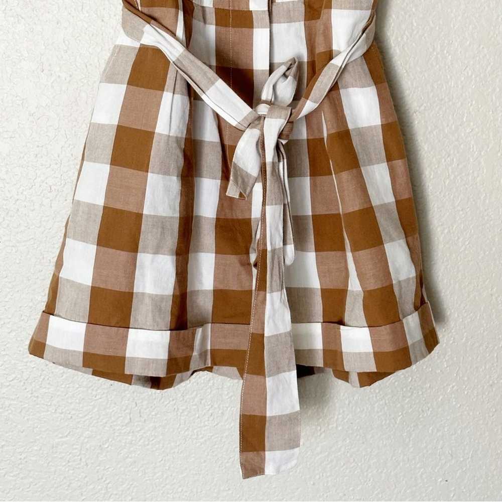 Anthropologie Whit Two Brown Gingham Cotton Romper - image 4