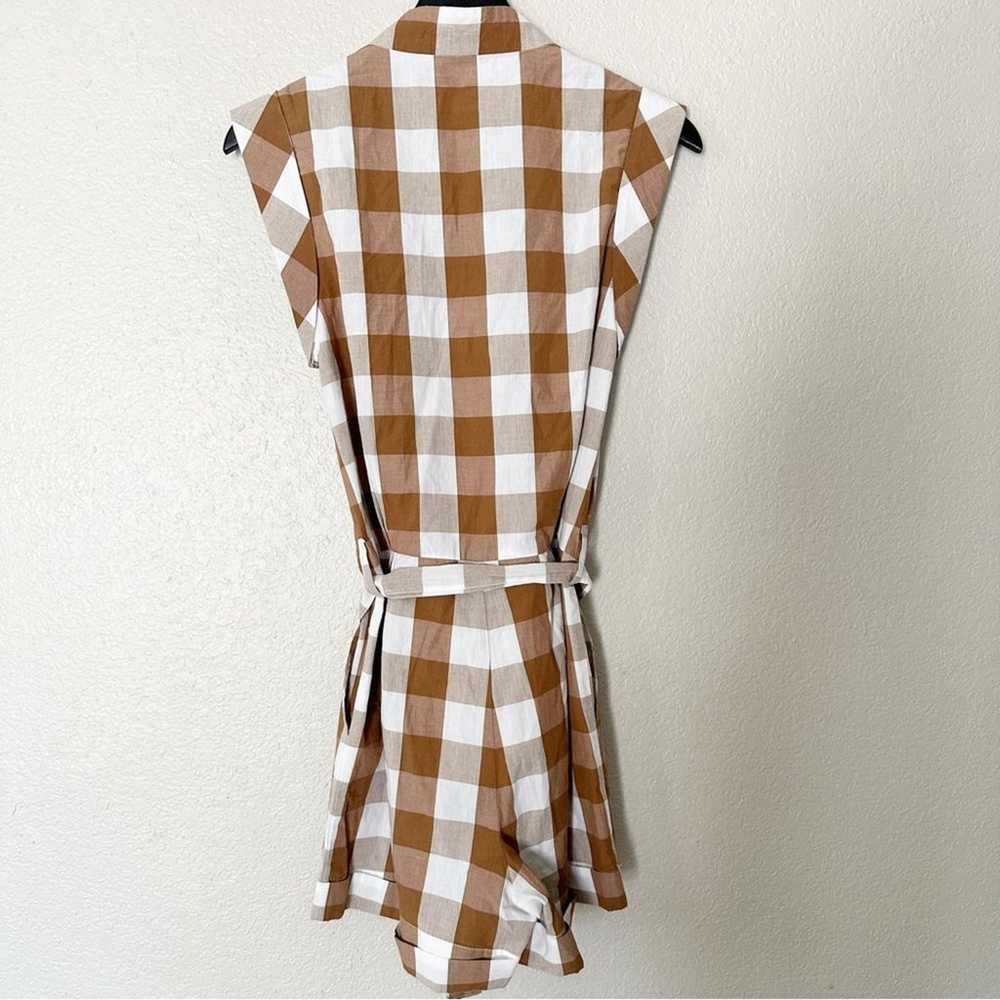 Anthropologie Whit Two Brown Gingham Cotton Romper - image 6