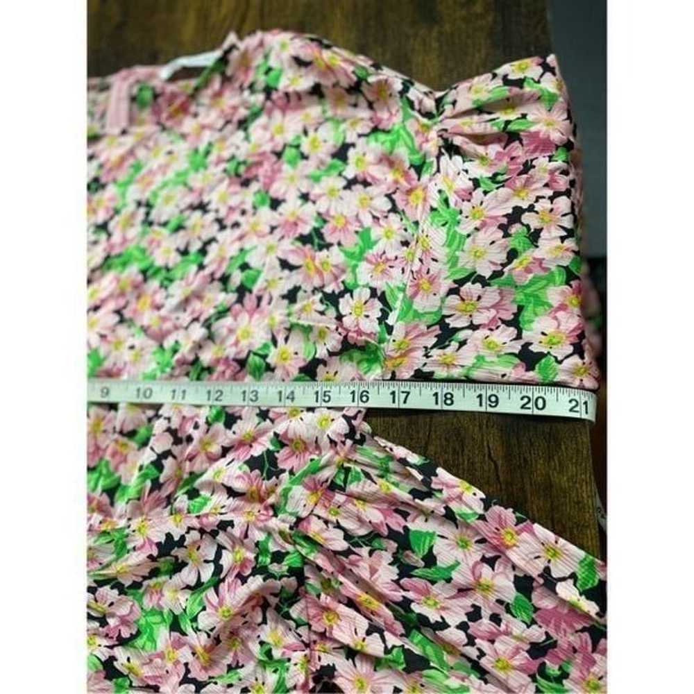ZARA Pink Floral Print Satin
Bodycon Ruched Mini … - image 6