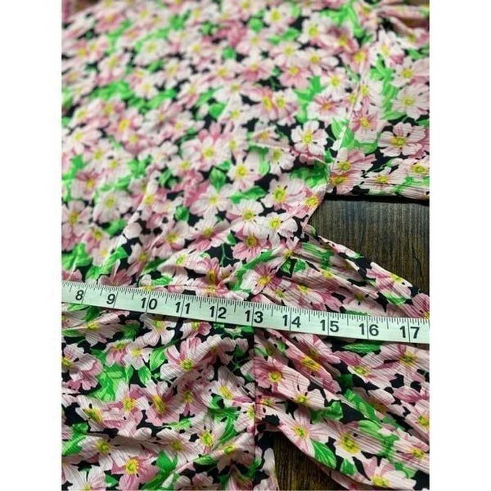 ZARA Pink Floral Print Satin
Bodycon Ruched Mini … - image 7