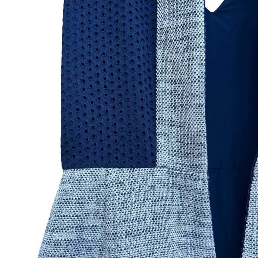J. Crew Lace Tweed  Sheath Dress Blue & White - S… - image 10