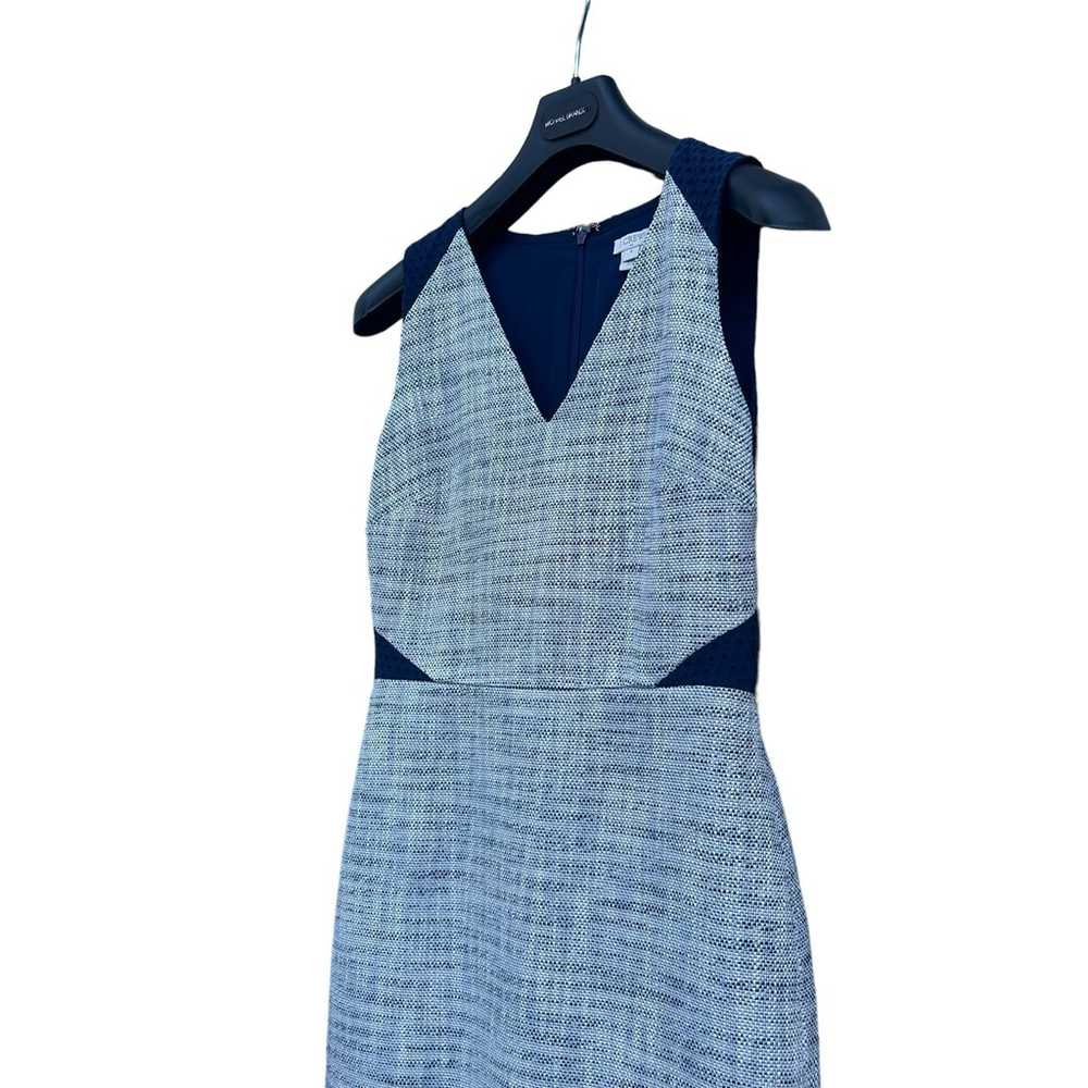 J. Crew Lace Tweed  Sheath Dress Blue & White - S… - image 6