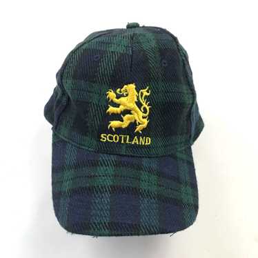 Vintage Scotland Hat Cap Strapback Youth Green Ye… - image 1