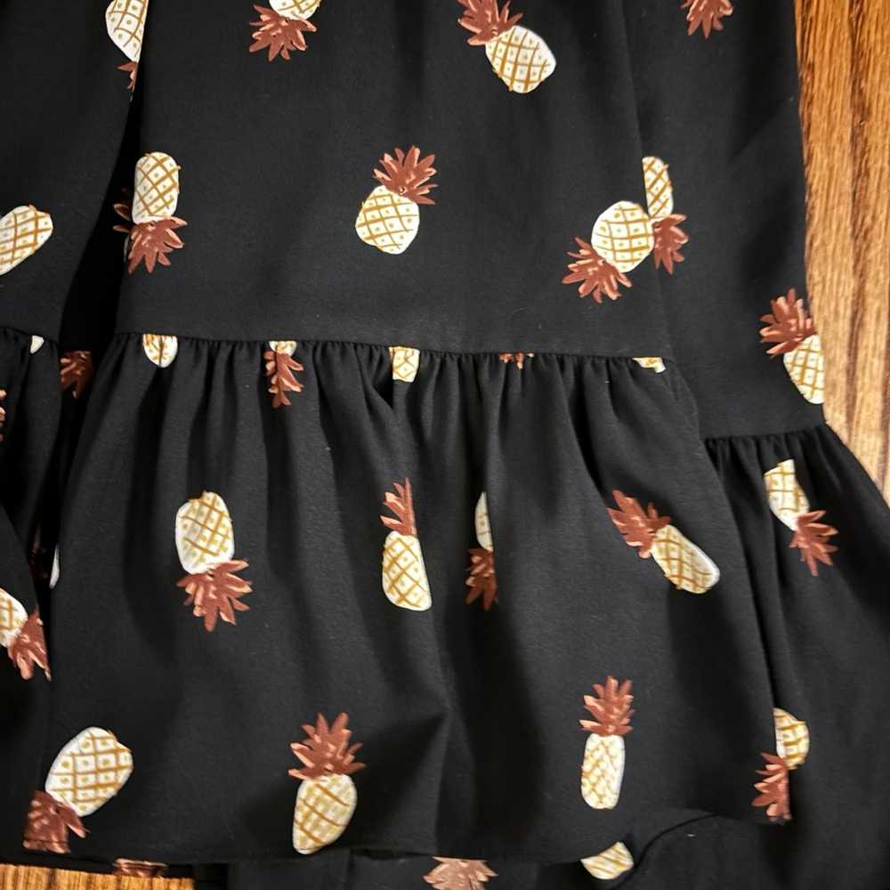 Kate Spade Black Pineapple Print Tiered ruffled D… - image 11