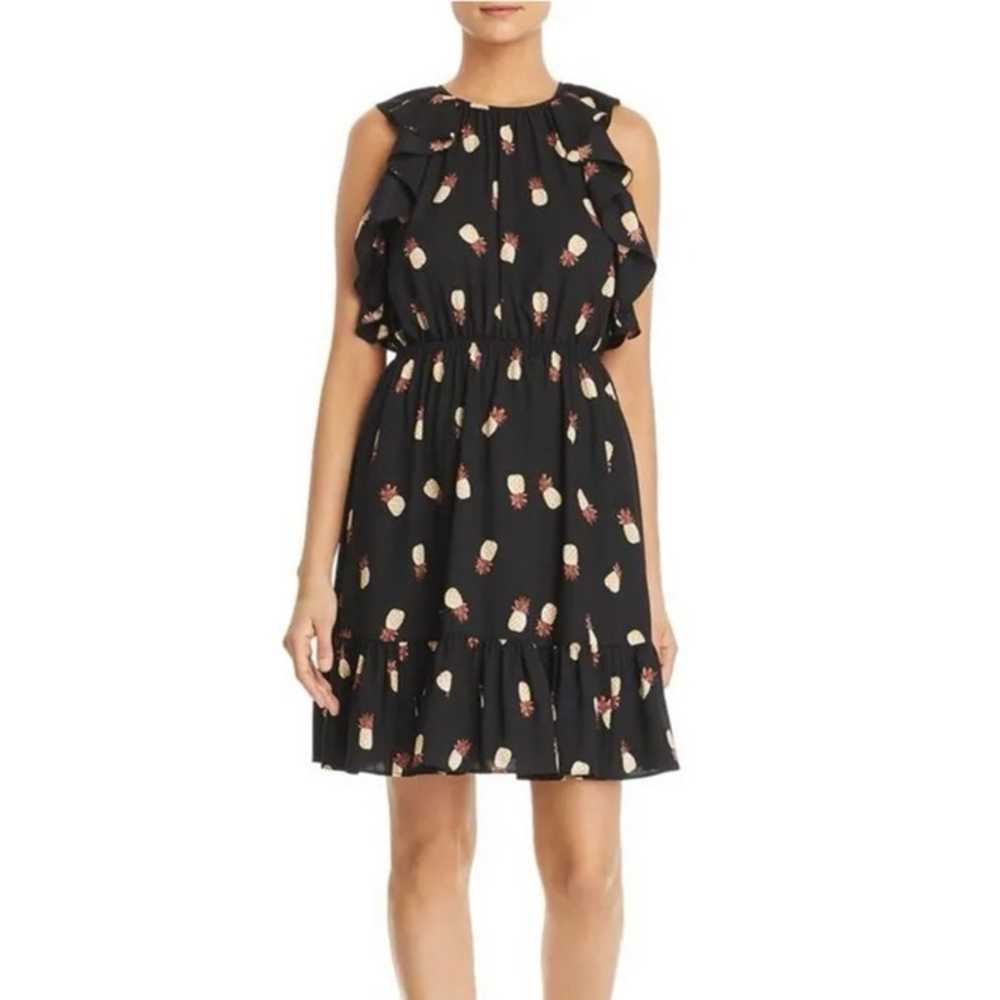 Kate Spade Black Pineapple Print Tiered ruffled D… - image 2