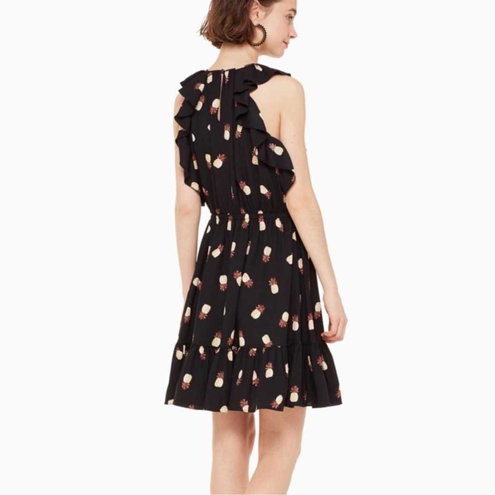 Kate Spade Black Pineapple Print Tiered ruffled D… - image 6