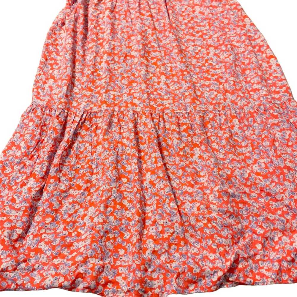 Zara Red Floral Maxi Sun Dress Large Ruffle Strap… - image 4