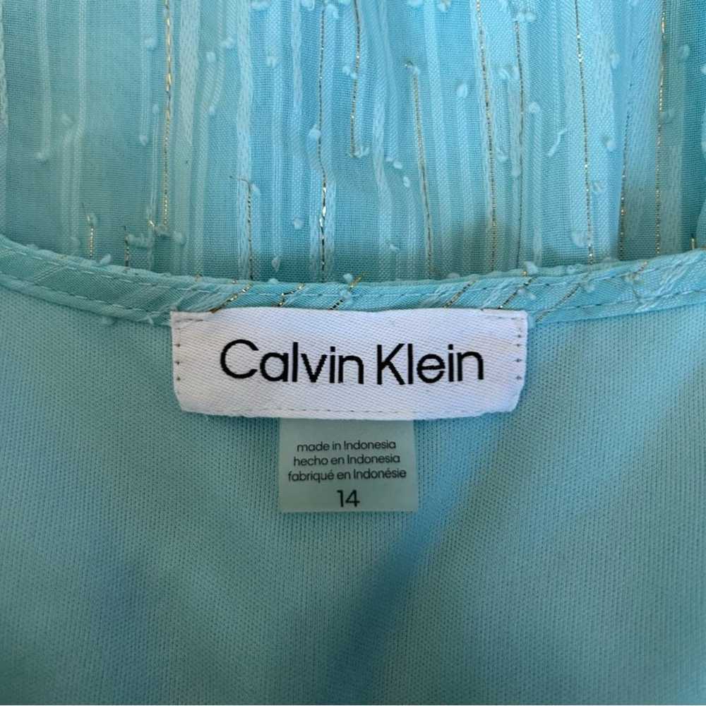 Calvin Klein Light Blue Gold Shimmer Swiss Dot Sh… - image 3