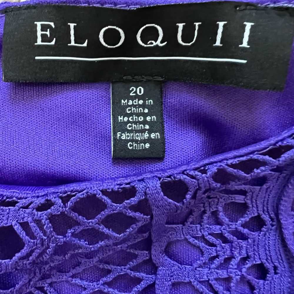 ELOQUII Waist Cutout Lace Midi Dress Royal Purple… - image 4