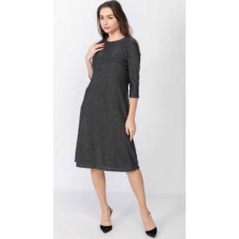 Eileen Fisher Dark Gray Wool Midi Dress Size M - image 1