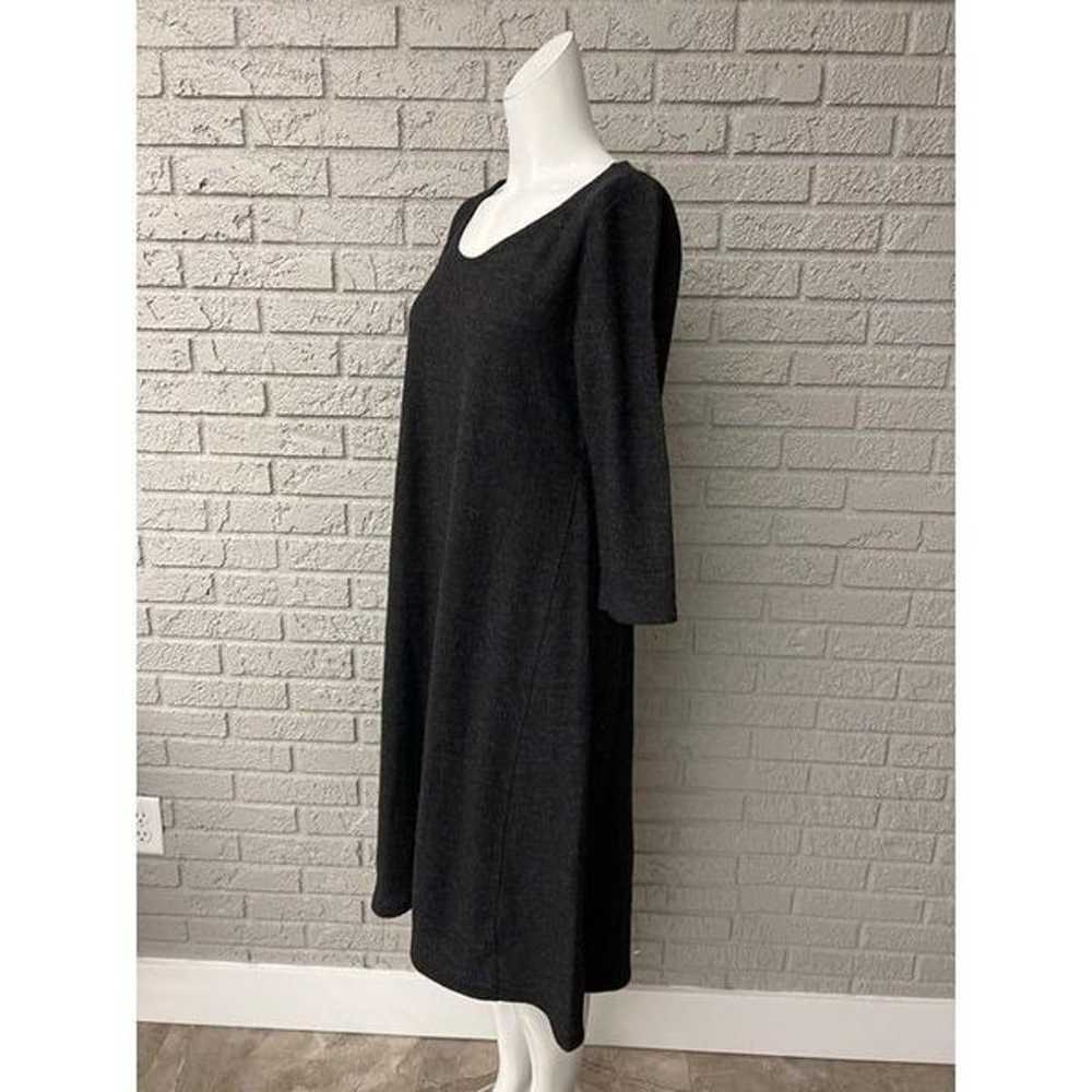 Eileen Fisher Dark Gray Wool Midi Dress Size M - image 4