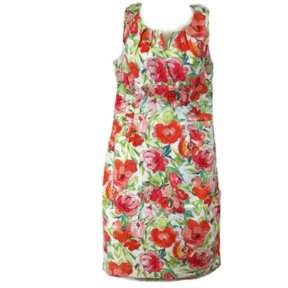 Adrianna Papell Floral Sheath Dress 10P - image 1