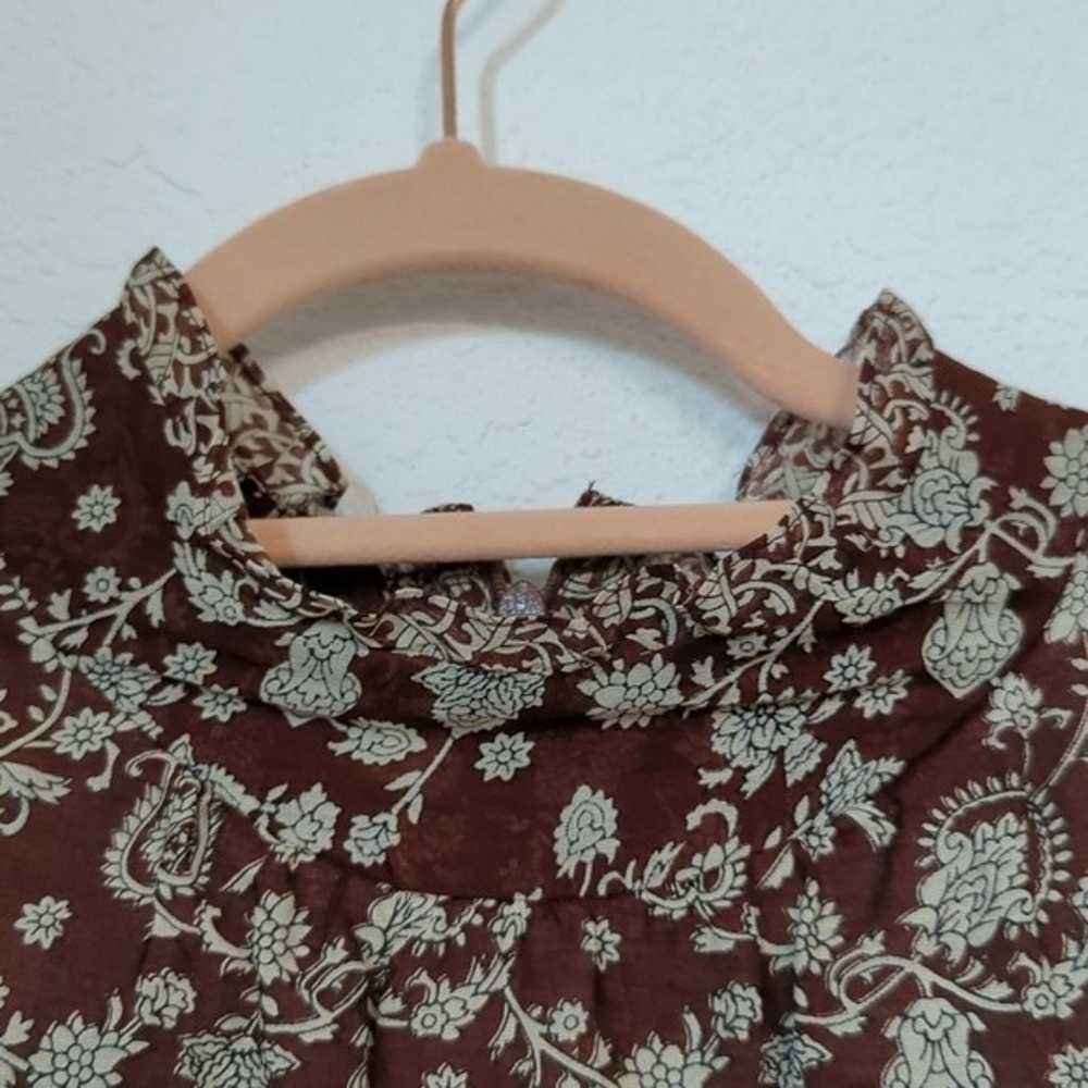 Emmi's Label Paisley Print Mock Neck Dress Brown … - image 8