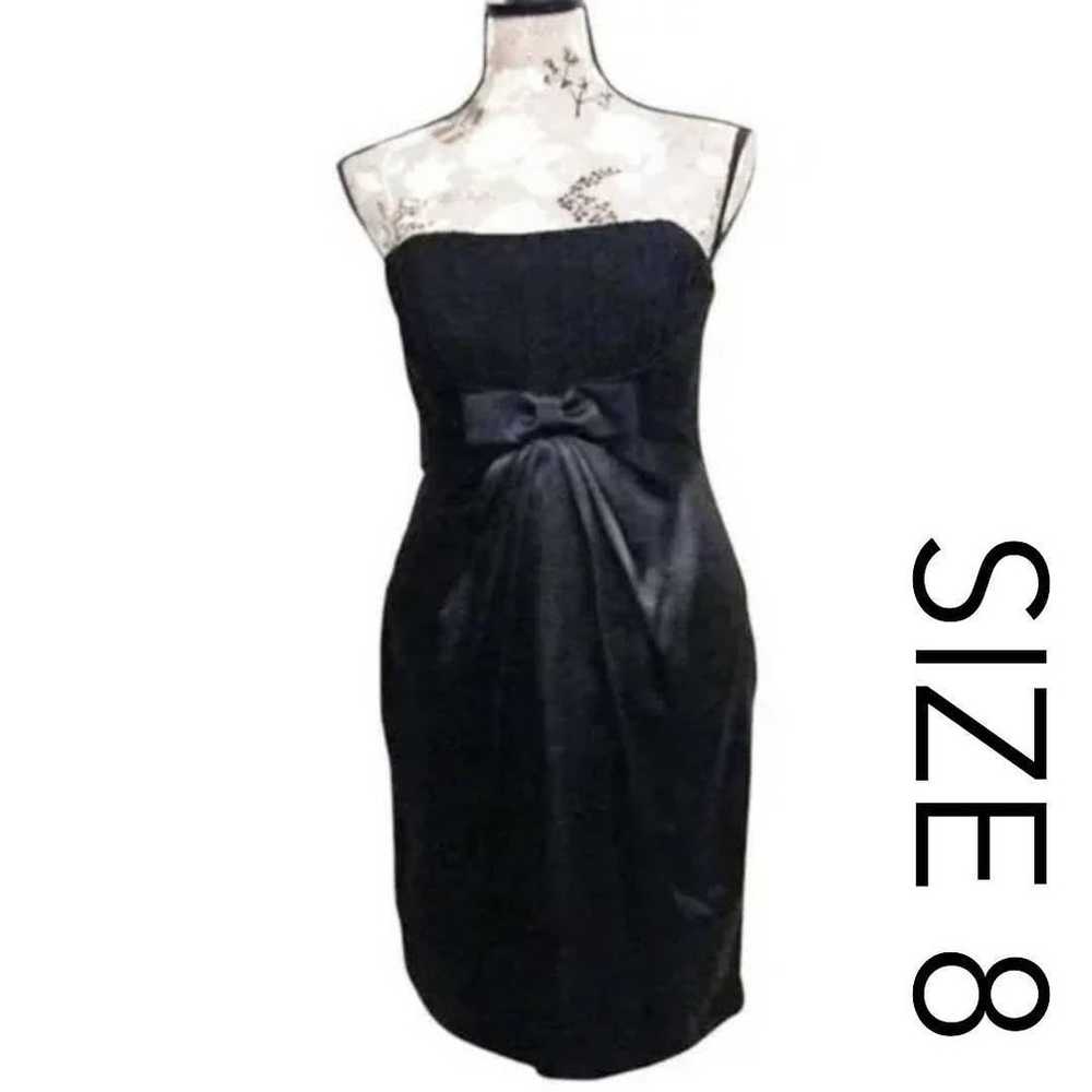 Little Black Dress Size 8 Satin Chiffon Pleated L… - image 1
