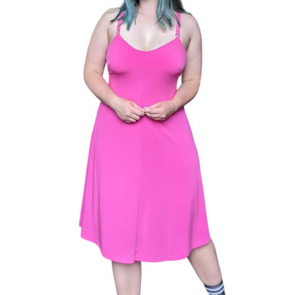 Calvin Klein Hot Pink Slip Dress Midi Tank V Neck… - image 2