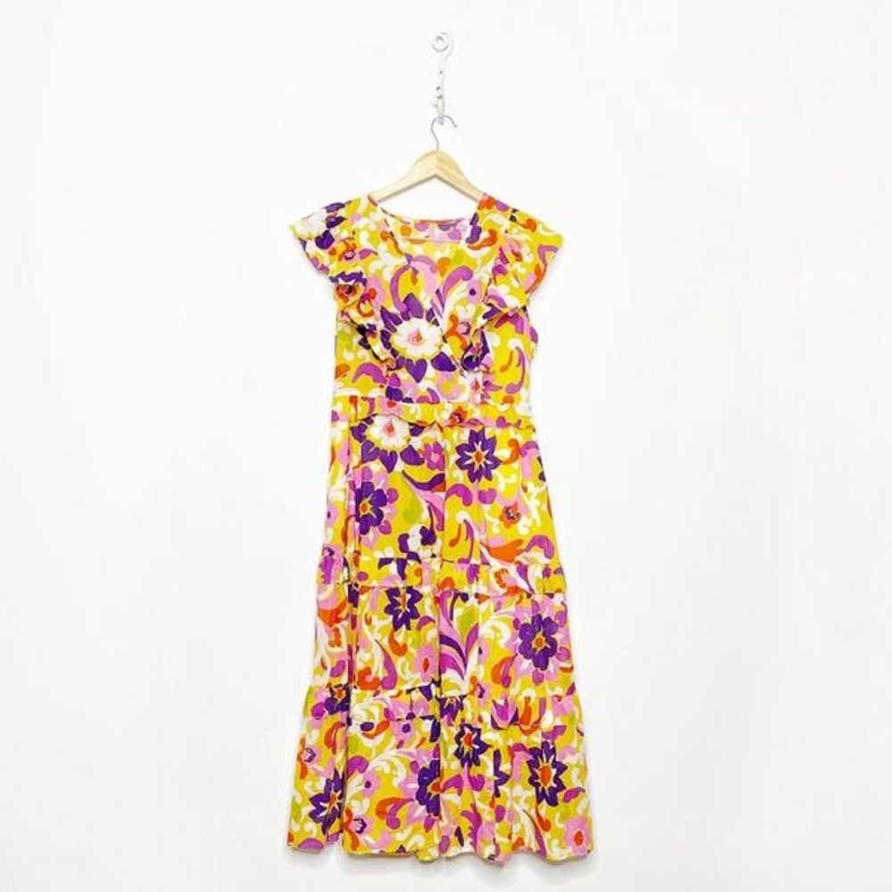 J. CREW Ruffle sleeve dress in Ratti curly floral… - image 1