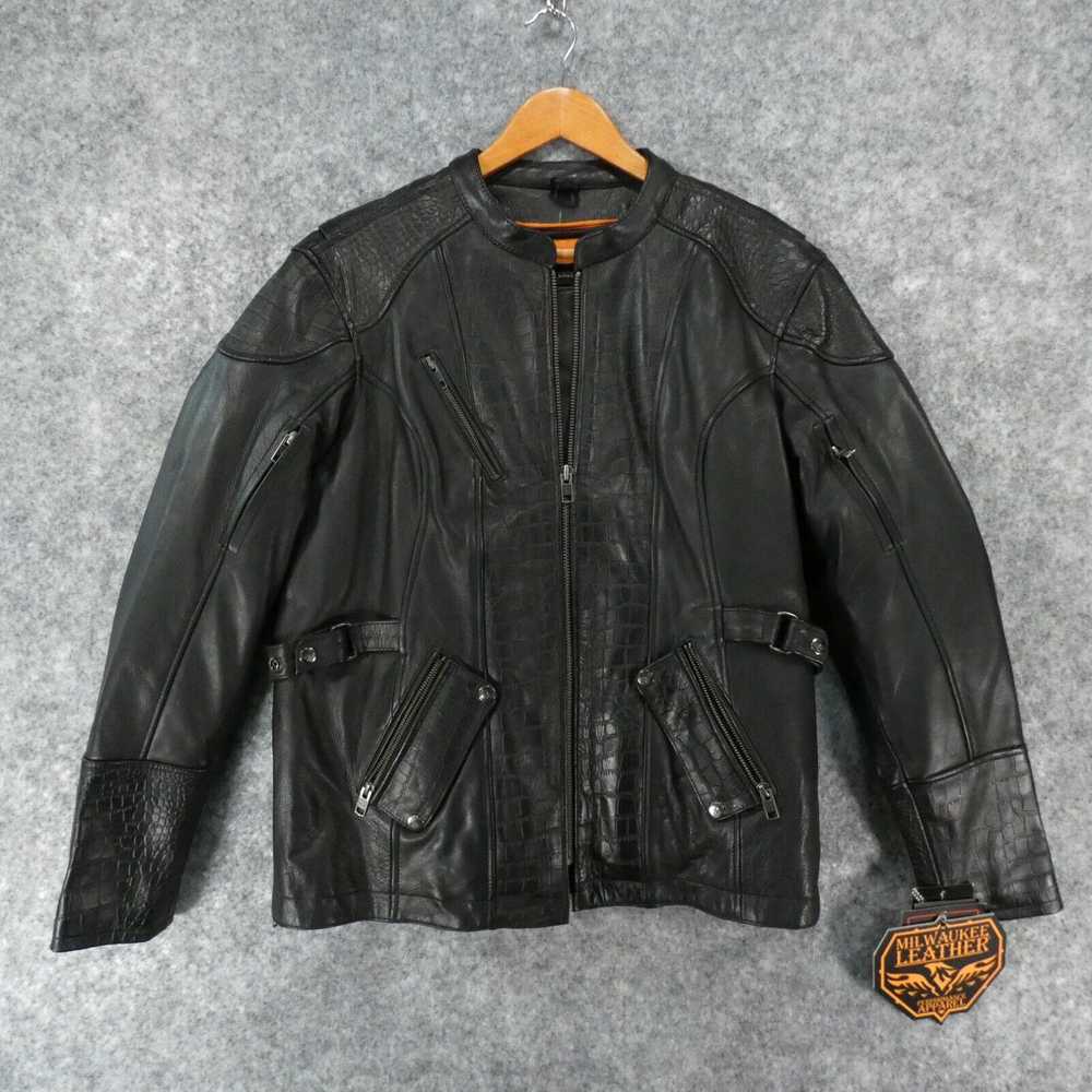 Vintage Milwaukee Leather Jacket Women XXL Black … - image 1