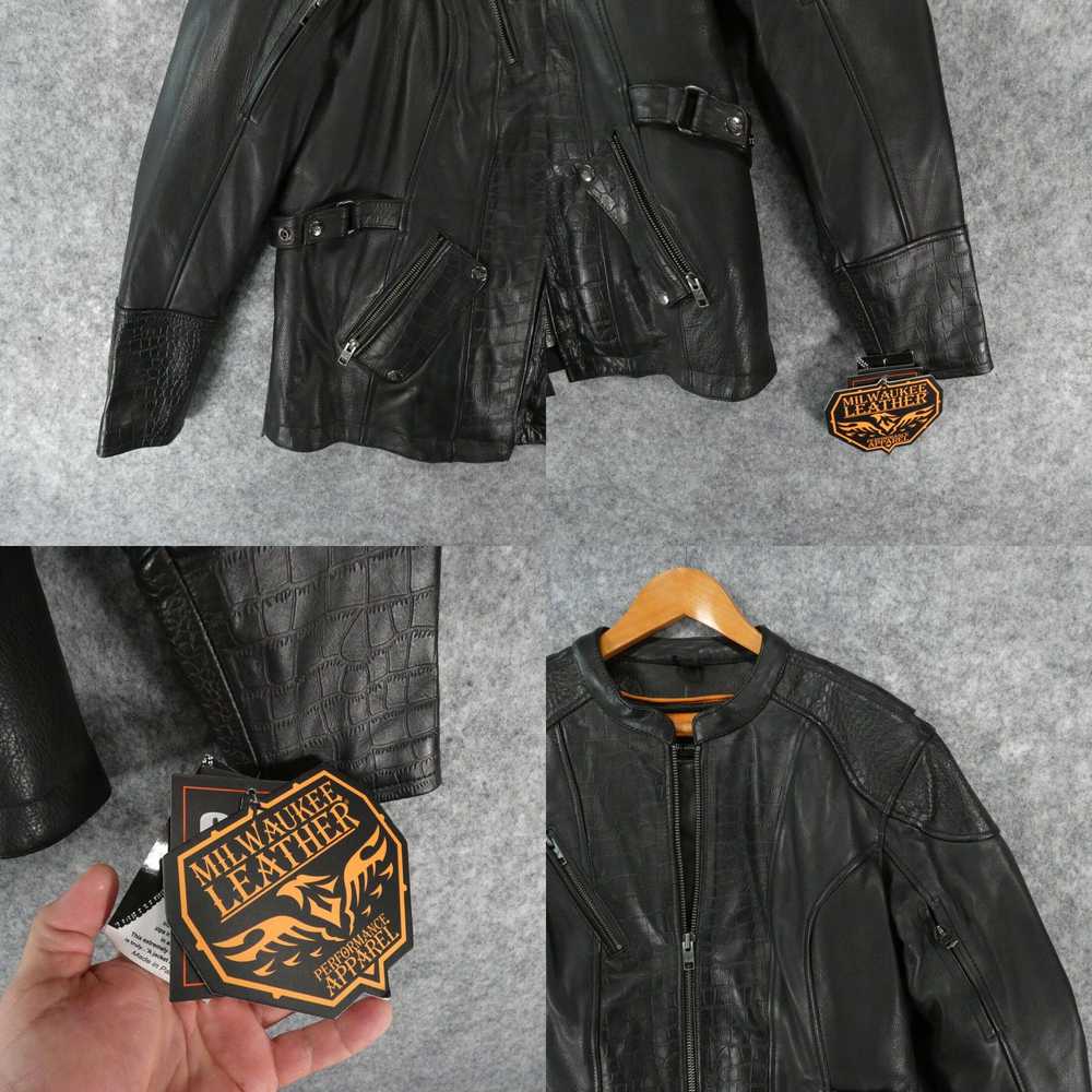 Vintage Milwaukee Leather Jacket Women XXL Black … - image 4