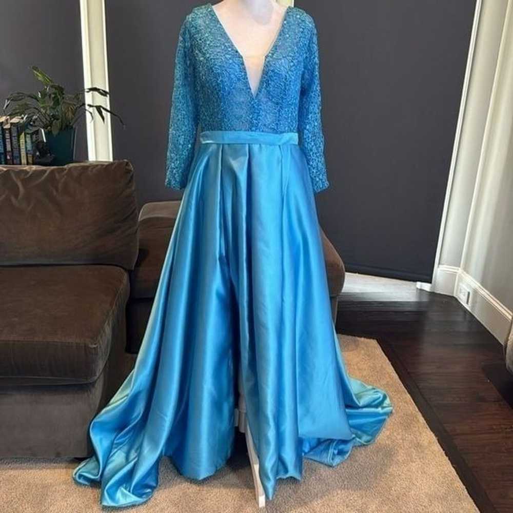 Women’s FullLength Blue Formal Prom Party Dress L… - image 3