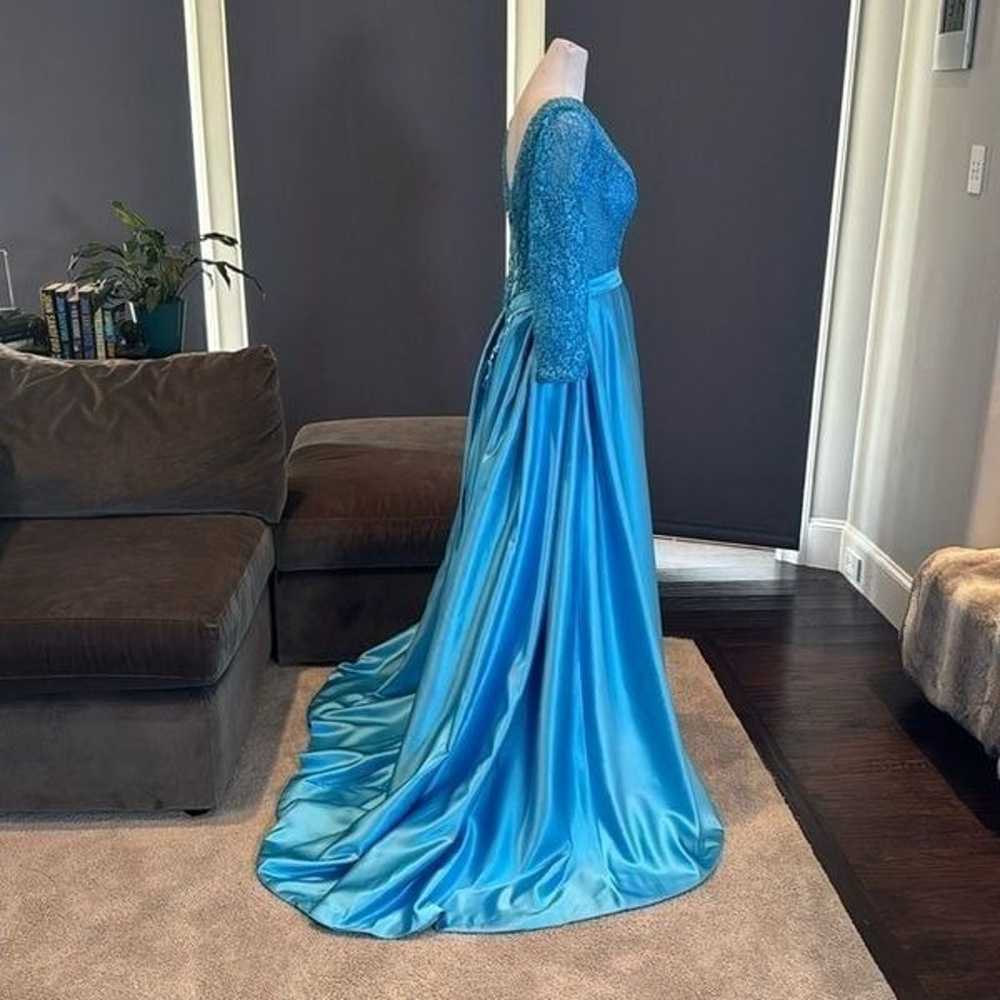 Women’s FullLength Blue Formal Prom Party Dress L… - image 4