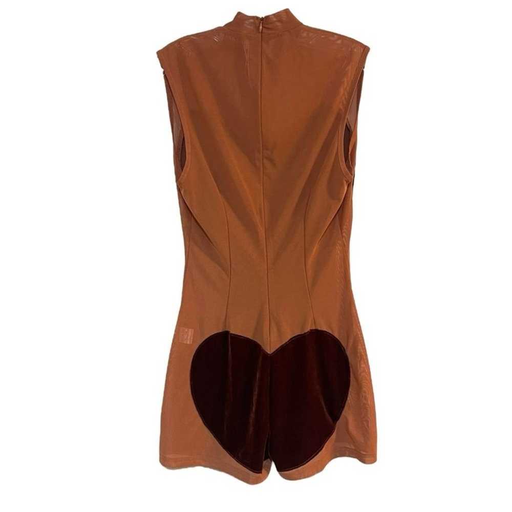 GSUWOO Go Real Mesh Romper in Spice w/Brown Velve… - image 2