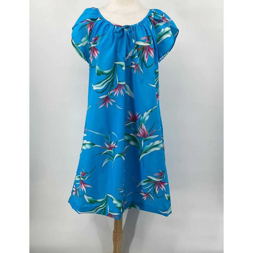 Vintage 70s Hilo Hattie Dress Hawaiian V Neck Tro… - image 4
