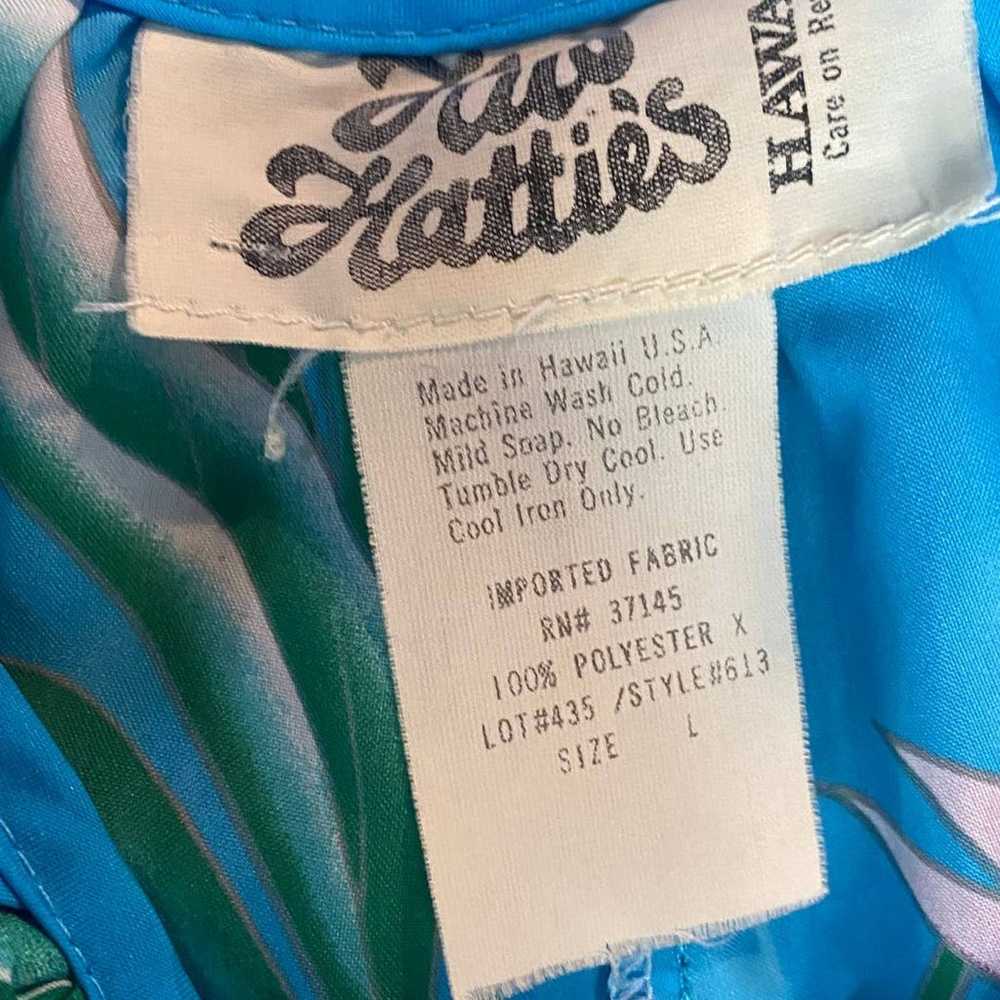 Vintage 70s Hilo Hattie Dress Hawaiian V Neck Tro… - image 8