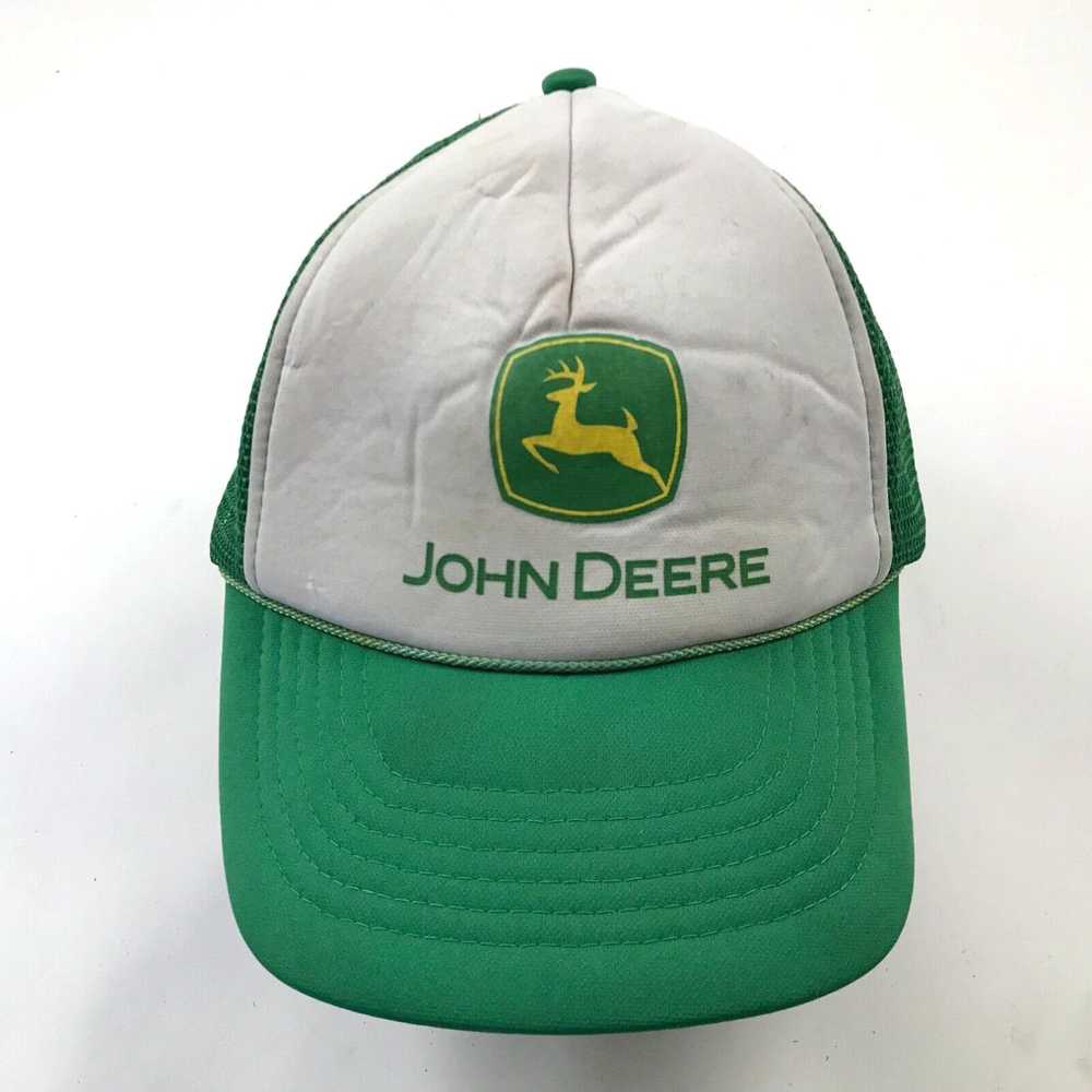 Vintage John Deere Hat Cap Snapback Trucker Green… - image 1