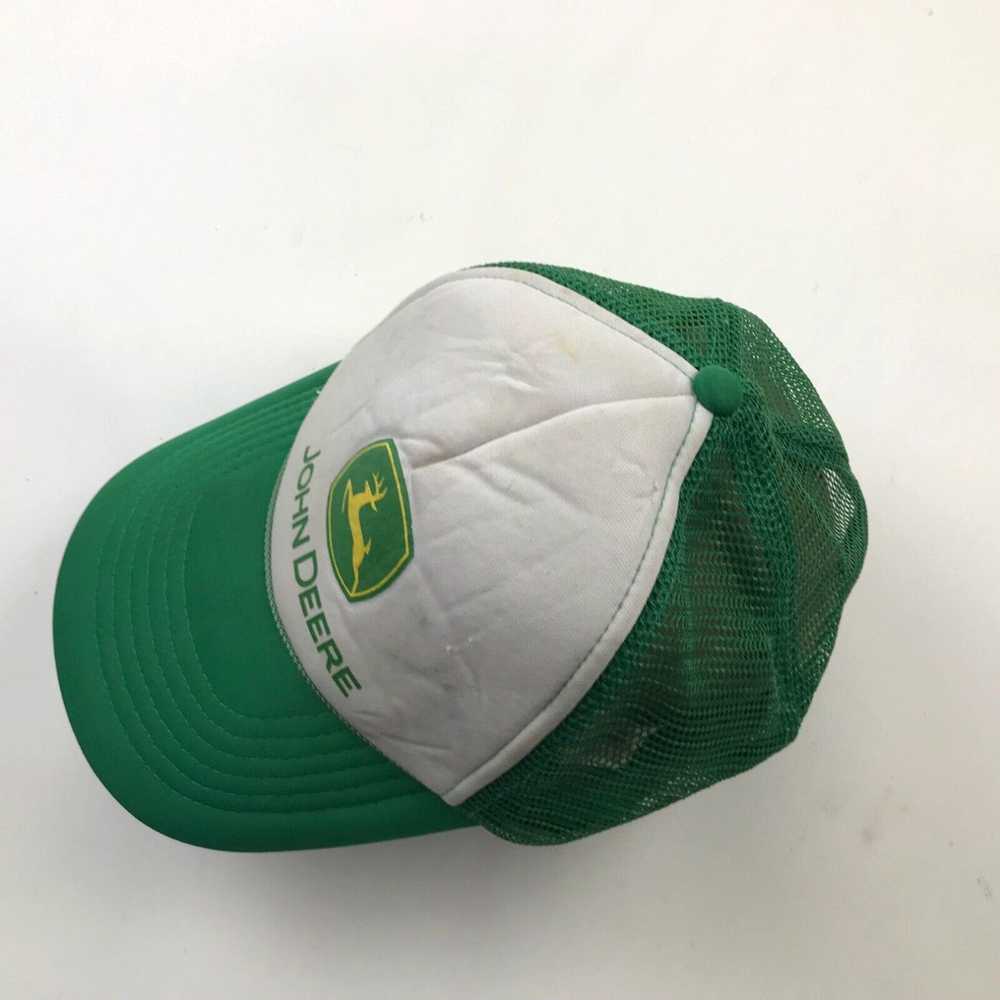Vintage John Deere Hat Cap Snapback Trucker Green… - image 3
