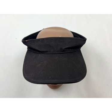 Vintage Black Visor Hat Cap Strapback Gray Adjust… - image 1