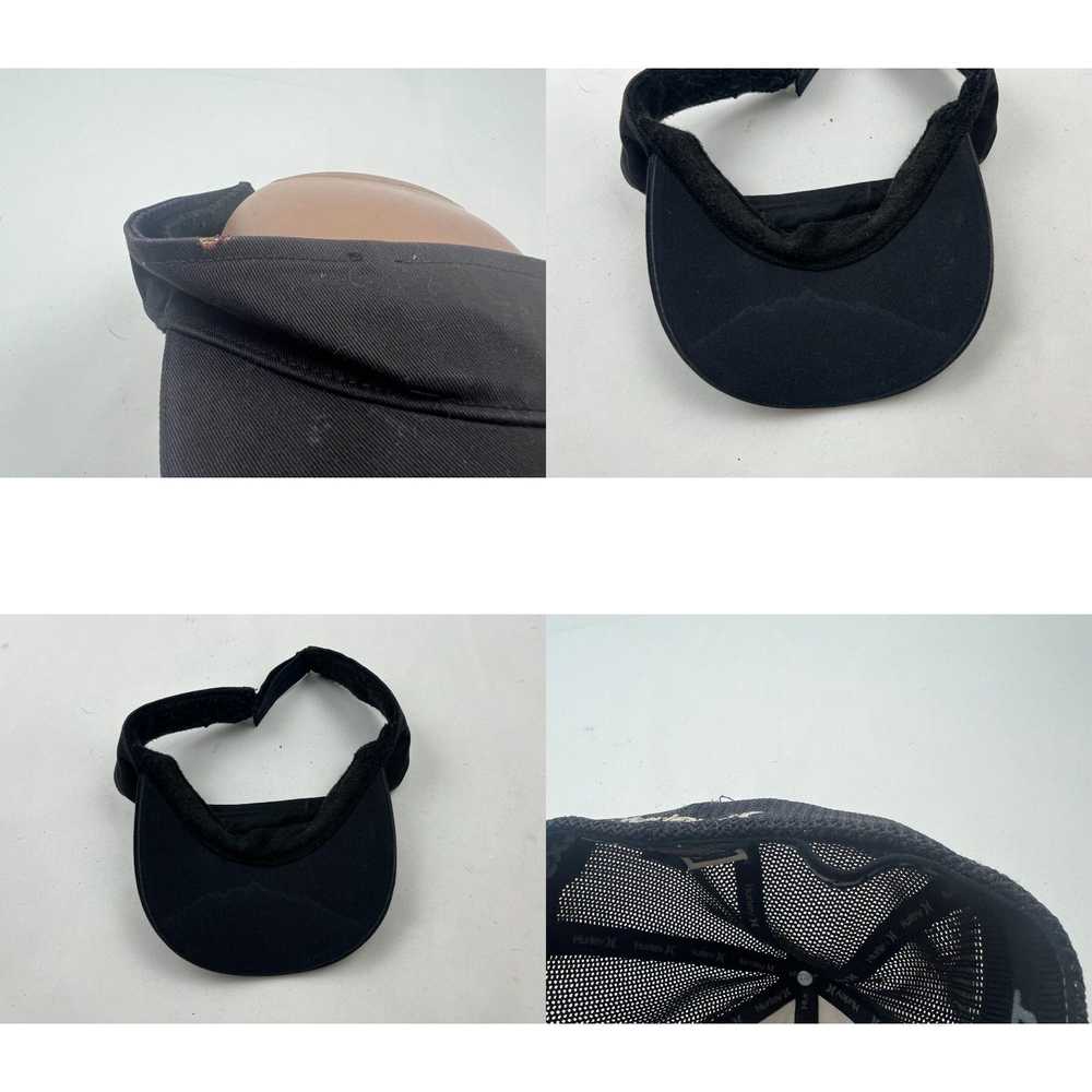 Vintage Black Visor Hat Cap Strapback Gray Adjust… - image 4