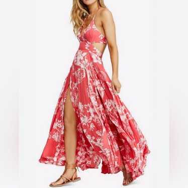 Free People Lille Print Maxi Dress in Raspberry F… - image 1