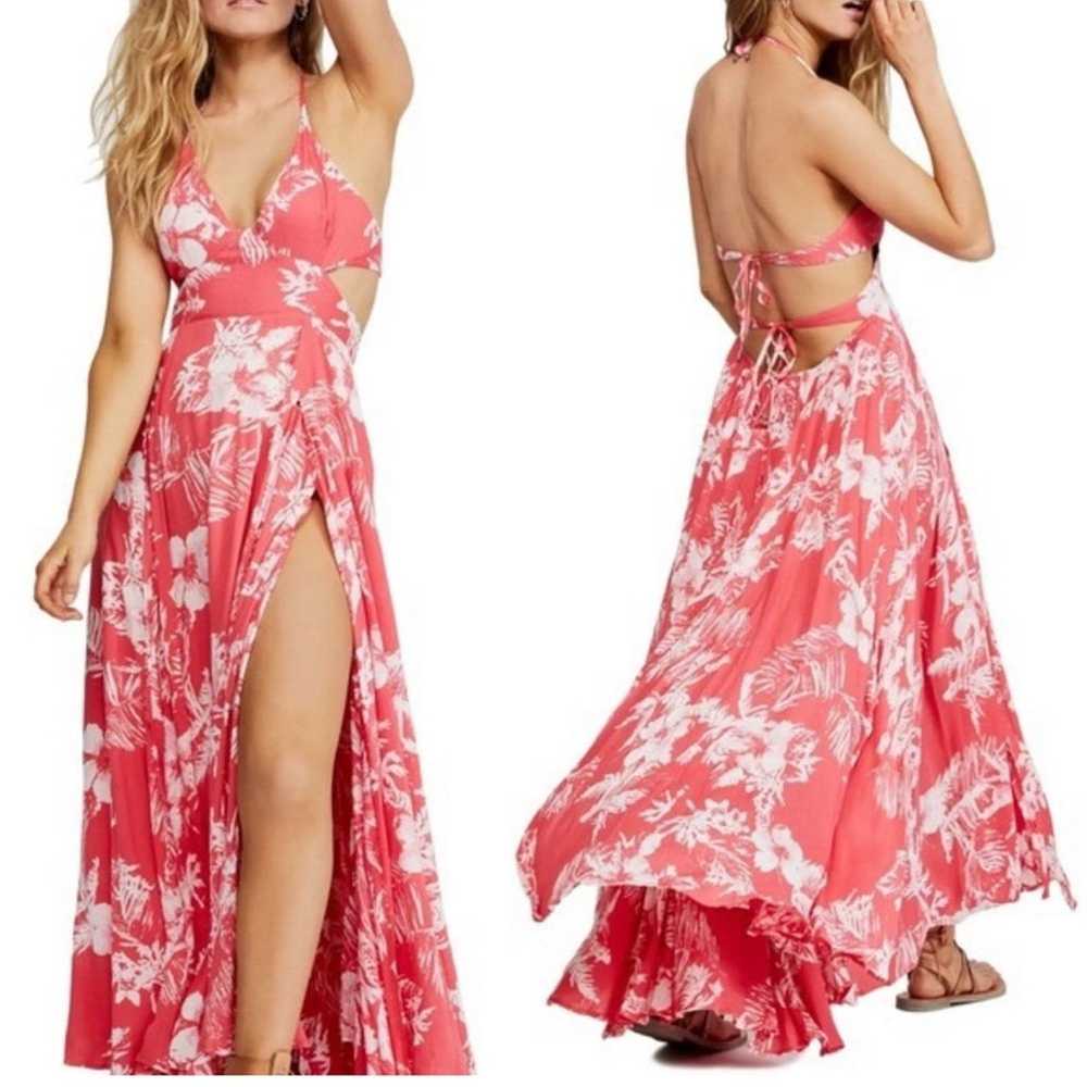 Free People Lille Print Maxi Dress in Raspberry F… - image 2