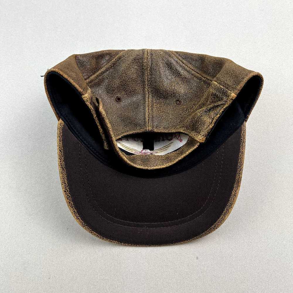Vintage Vintage Pilot Flying Hat Leather Brown Bo… - image 4